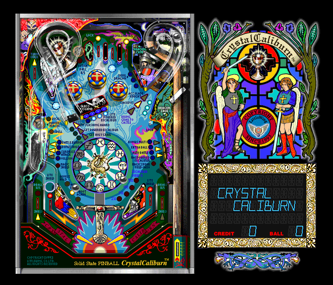 littleWing pinball crystal caliburn game screen