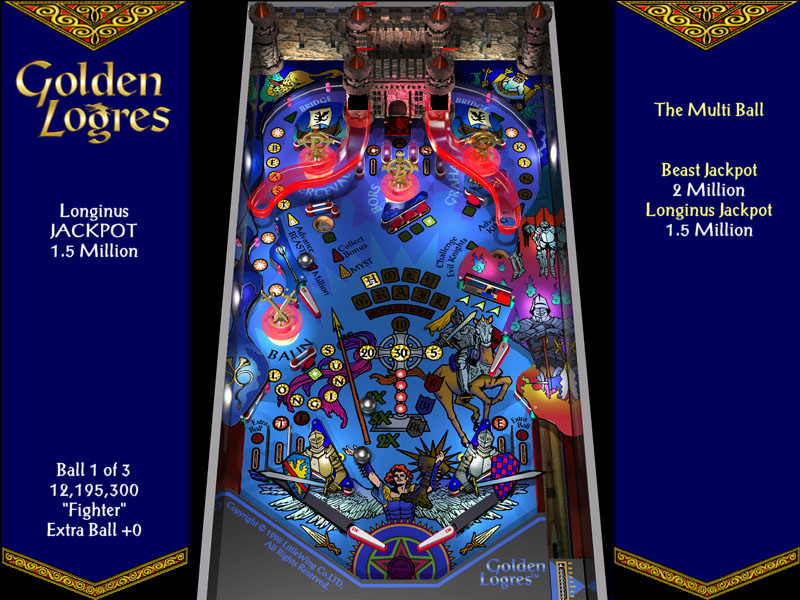 littleWing pinball golden logres game screen - Fisher King table